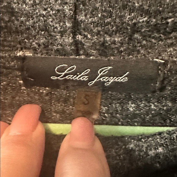 Laila Jayde Charcoal and Light Gray Knit Top - Picture 2 of 4